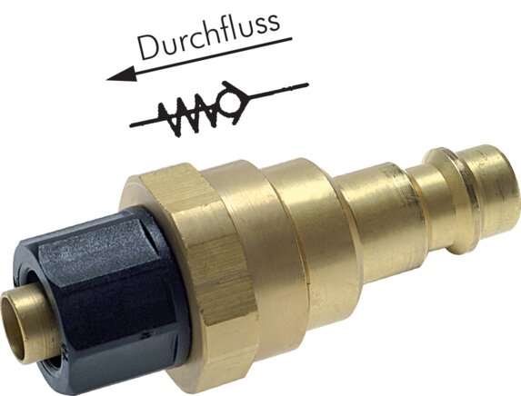 Exemplary representation: Coupling plug with non-return valve