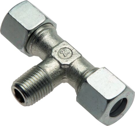 Exemplary representation: T-screw-in fitting, R-thread/G-thread, galvanised steel